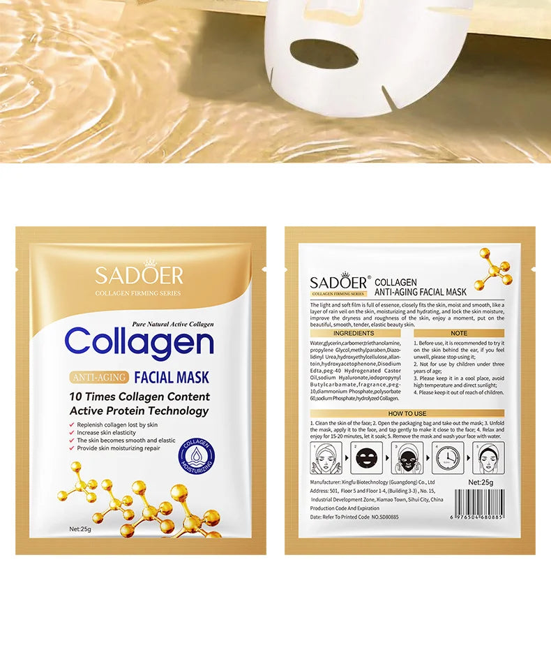 10PCS Collagen Anti Wrinkle Facial Masks