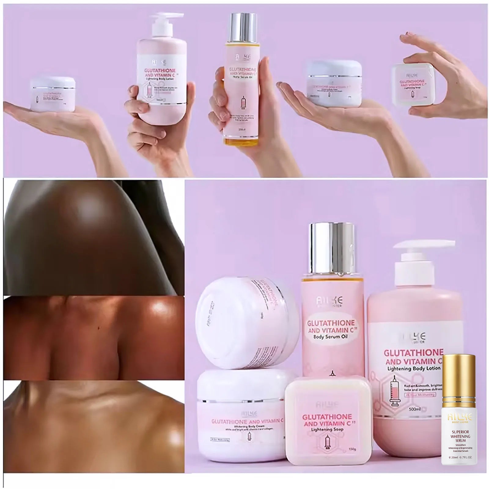 AILKE Brightening Skin Care Set Vitamin C Glutathione