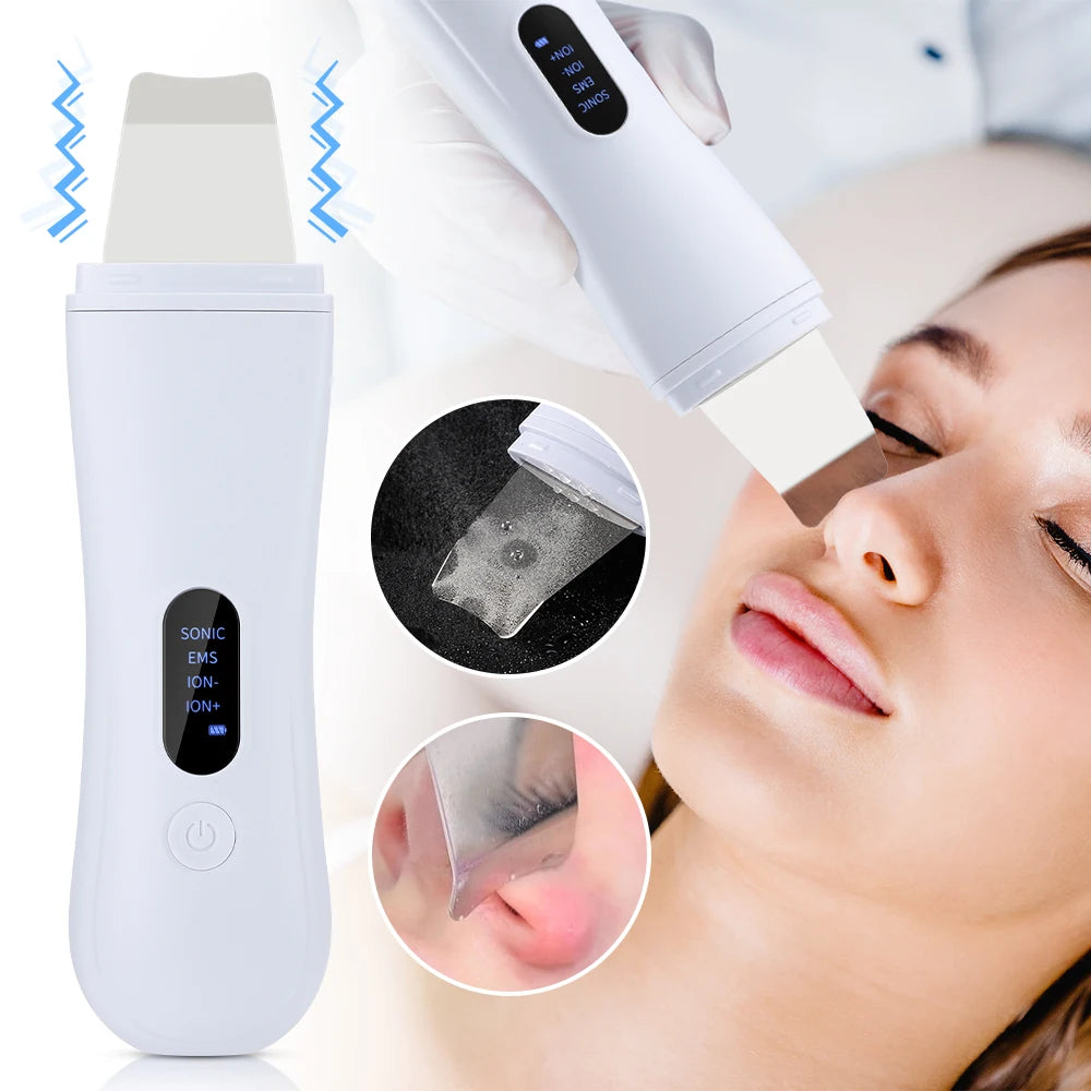 Electric Vacuum Blackhead Remover EMS Ultrasonic Skin Scrubber Spatula Pimple Acne Needle Tool Facial Pore Cleaner Skin Care Set