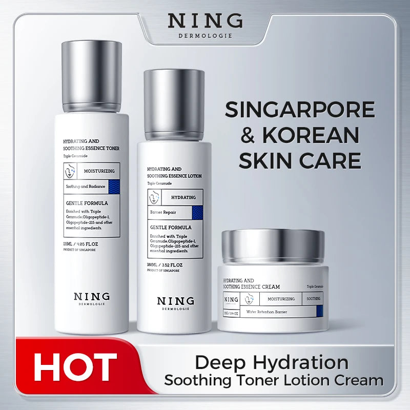 Hydrating & Soothing Toner Lotion & Cream 8D Hyaluronic Acid Ceramides