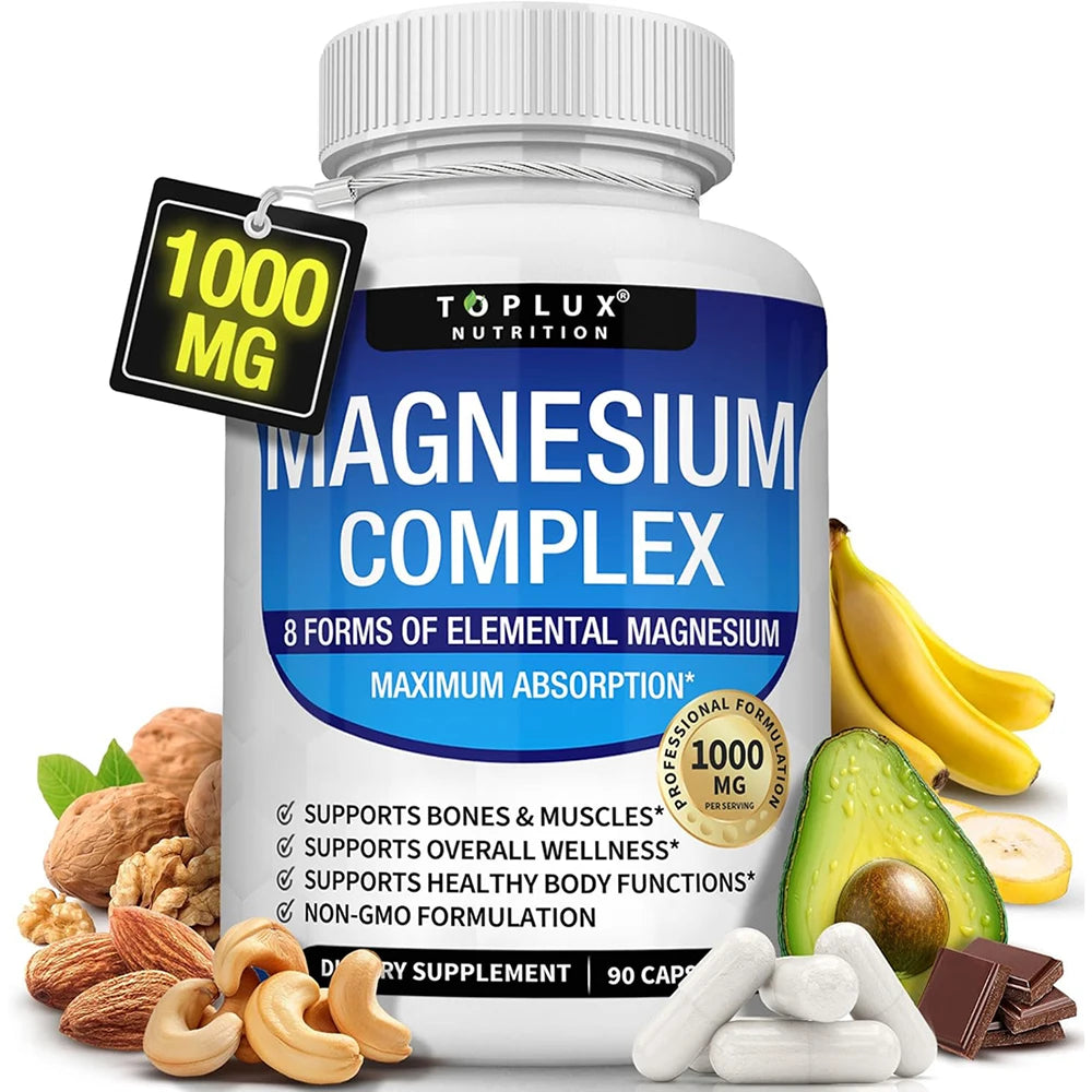 Magnesium Complex 1000mg 8 Elemental Magnesium Supplement with Glycinate Citrate Oxide
