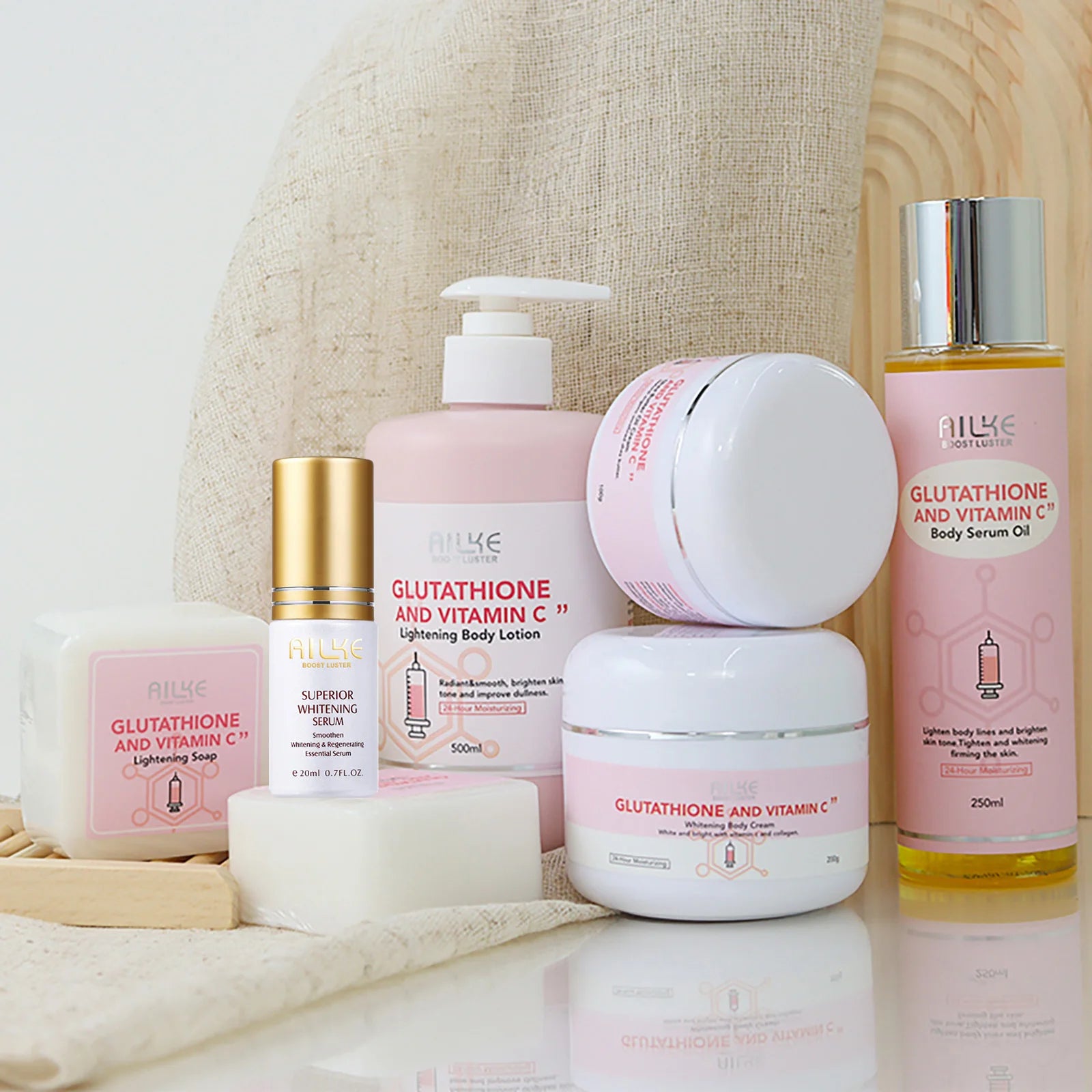 AILKE Brightening Skin Care Set Vitamin C Glutathione