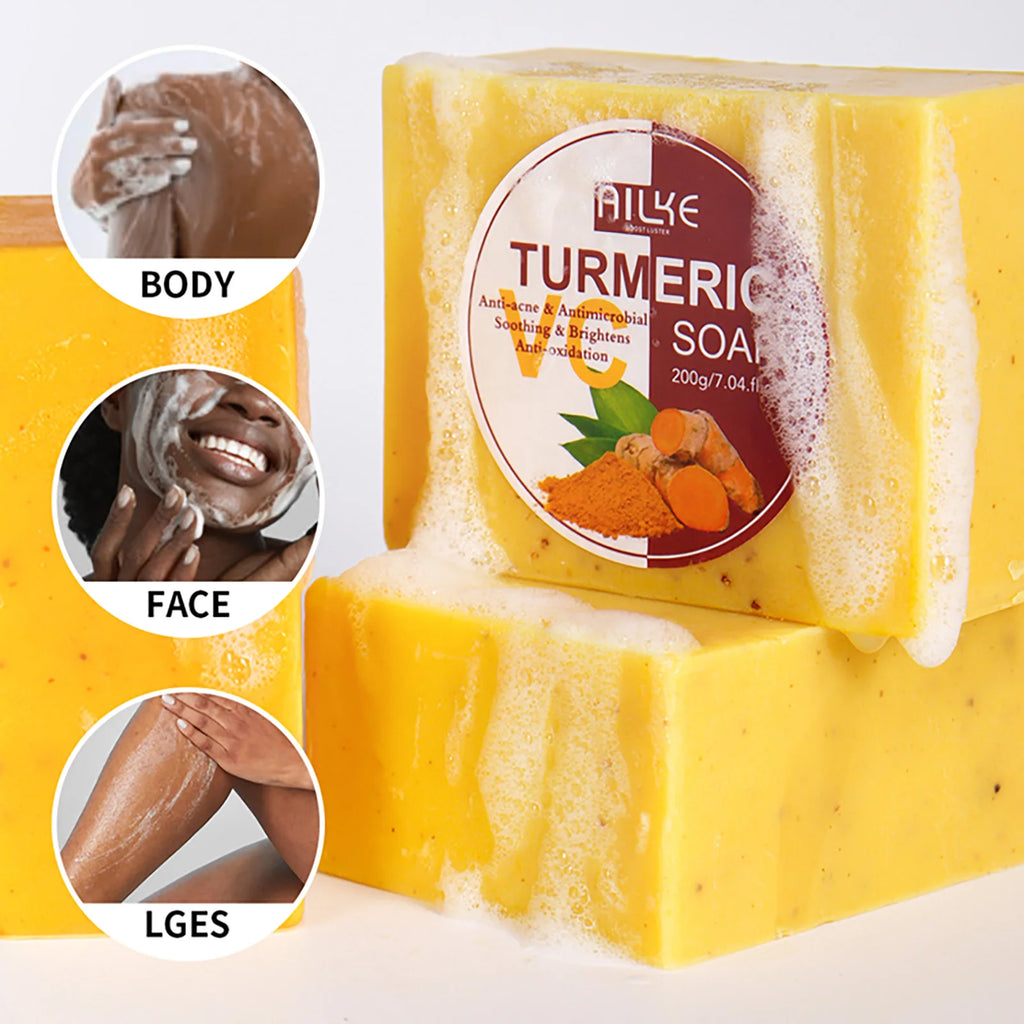 AILKE Natural Turmeric Soap Face Body Hand