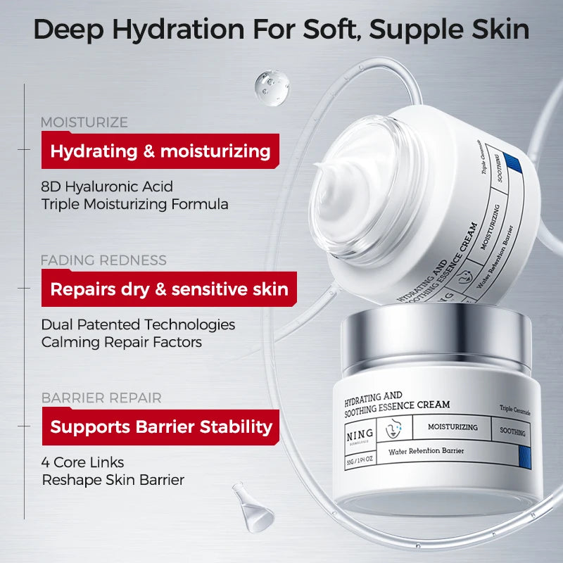 Hydrating & Soothing Toner Lotion & Cream 8D Hyaluronic Acid Ceramides
