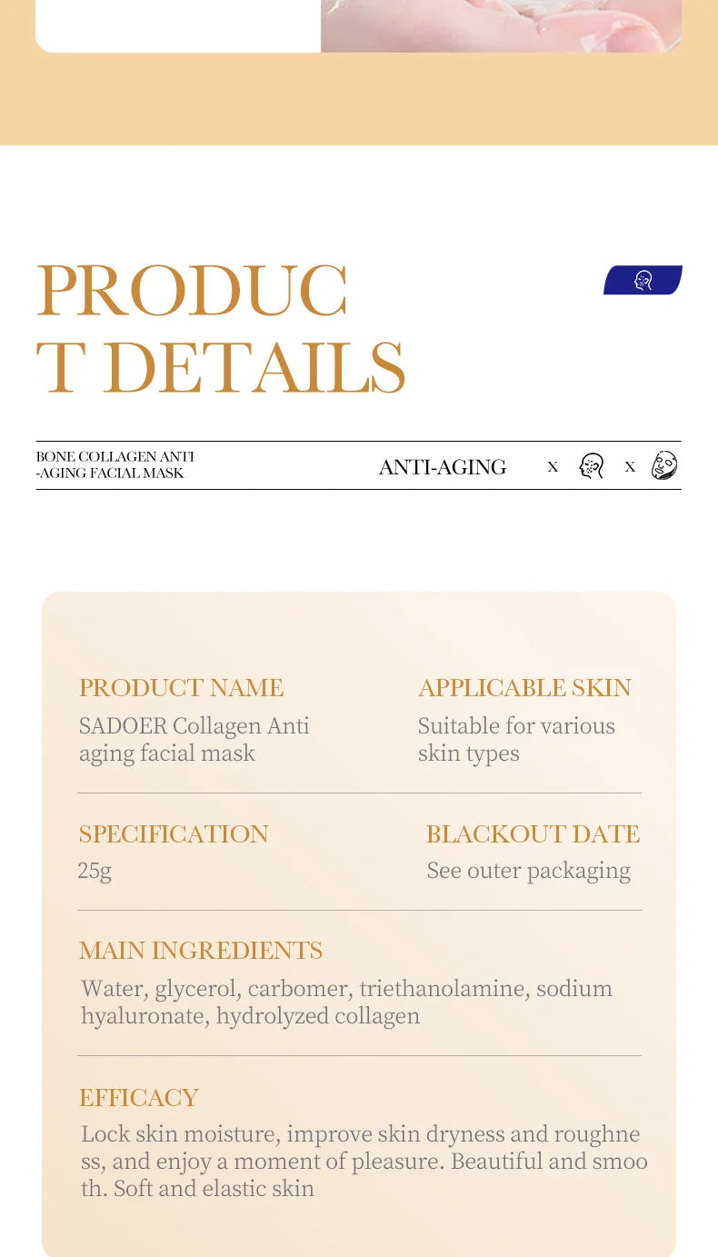 10PCS Collagen Anti Wrinkle Facial Masks