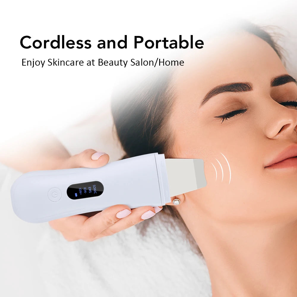 Electric Vacuum Blackhead Remover EMS Ultrasonic Skin Scrubber Spatula Pimple Acne Needle Tool Facial Pore Cleaner Skin Care Set