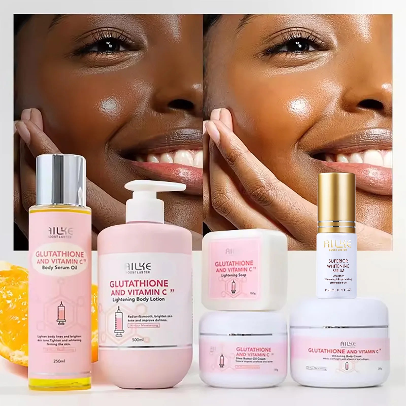 AILKE Brightening Skin Care Set Vitamin C Glutathione