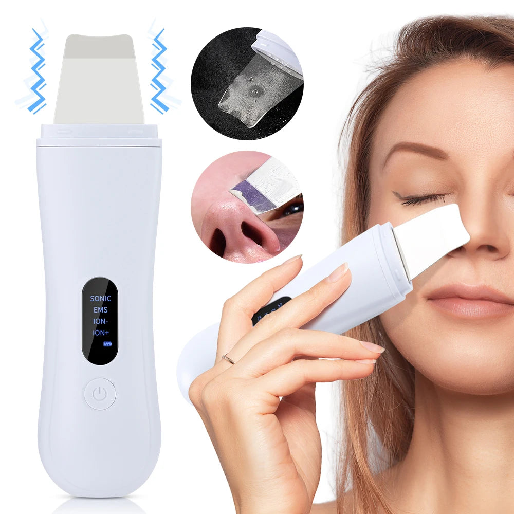 Electric Vacuum Blackhead Remover EMS Ultrasonic Skin Scrubber Spatula Pimple Acne Needle Tool Facial Pore Cleaner Skin Care Set