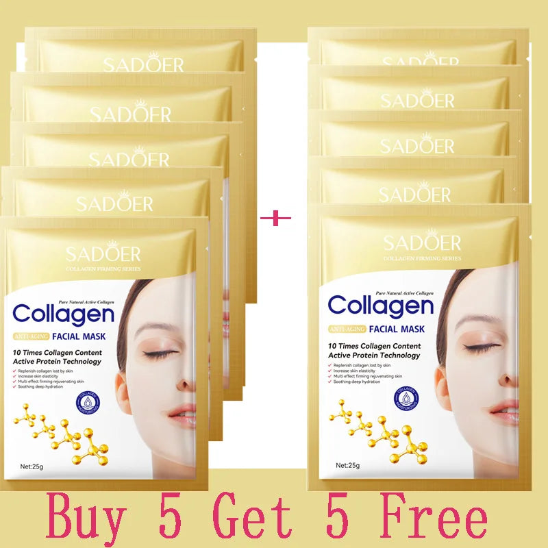 10PCS Collagen Anti Wrinkle Facial Masks
