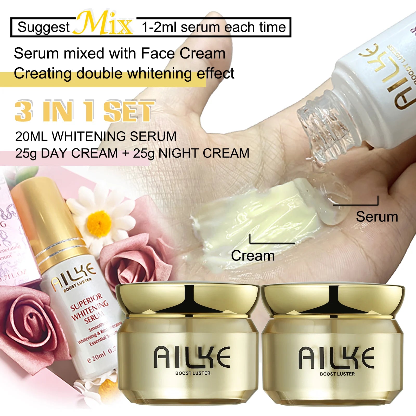 AILKE Dark Spot Corrector Bleaching Hydration Facial Cream SPF35